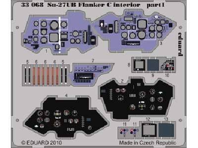  Su-27UB Flanker C interior S. A. 1/32 - Trumpeter - blaszki - zdjęcie 1