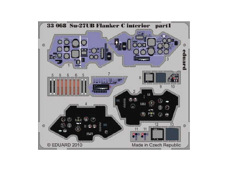  Su-27UB Flanker C interior S. A. 1/32 - Trumpeter - blaszki - zdjęcie 1