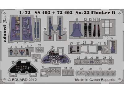  Su-33 Flanker D S. A. 1/72 - Hasegawa - blaszki - zdjęcie 1