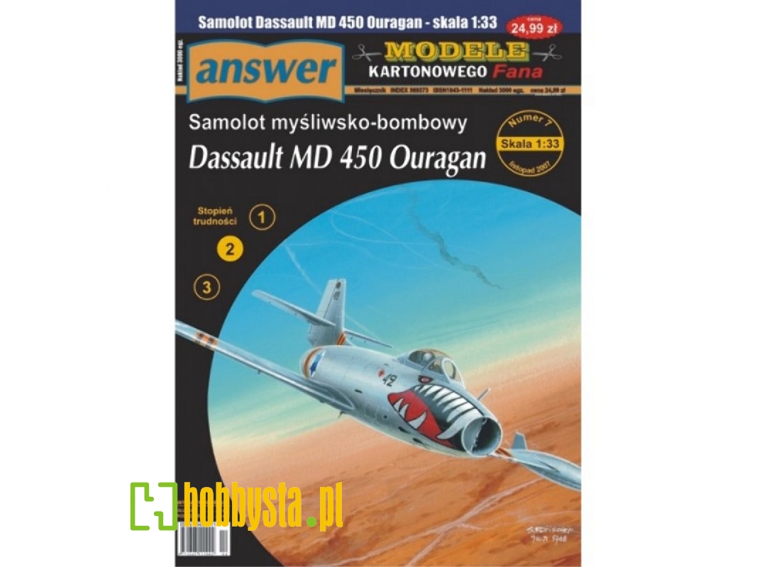 Dassault Md 450 Ouragan - Samolot Myśliwsko-bombowy - zdjęcie 1