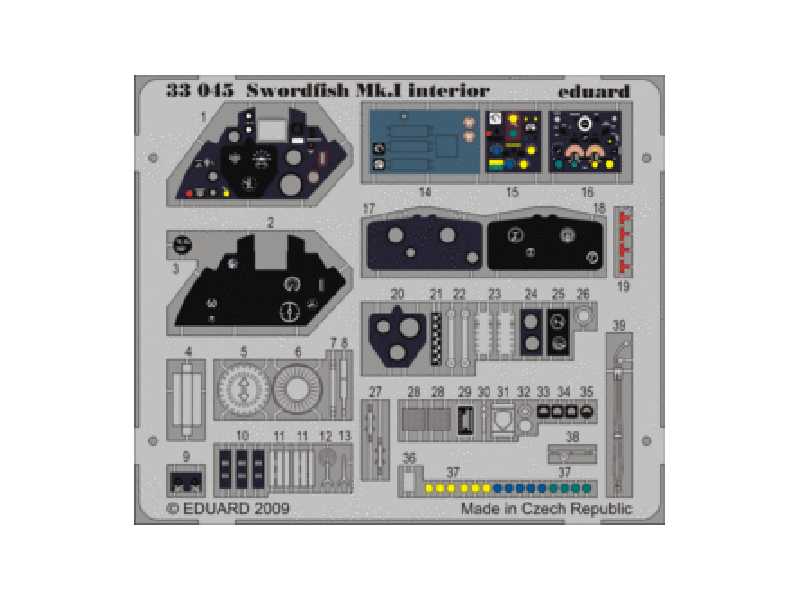  Swordfish Mk. I interior S. A. 1/32 - Trumpeter - blaszki - zdjęcie 1