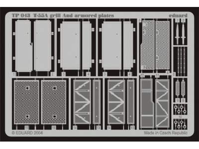  T-55A grill and armoured plates 1/35 - Tamiya - blaszki - zdjęcie 1