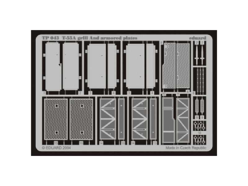  T-55A grill and armoured plates 1/35 - Tamiya - blaszki - zdjęcie 1