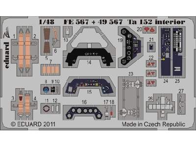  Ta 152 interior S. A. 1/48 - Hobby Boss - blaszki - zdjęcie 1