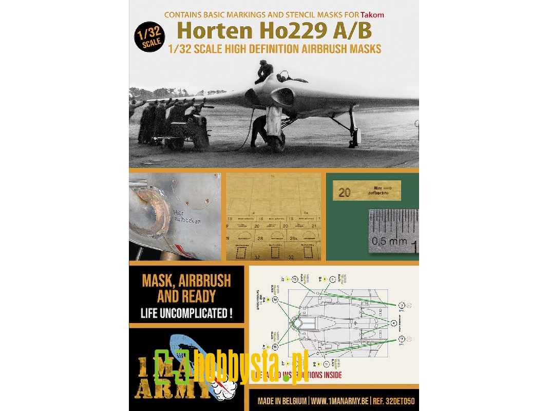 Horten Ho.229 A/B - Airbrush Masks Set (For Takom Kits) - zdjęcie 1