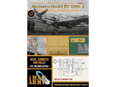 Messerschmitt Bf-109 K-4 - Airbrush Masks Set (For Kotare Kits) - zdjęcie 1