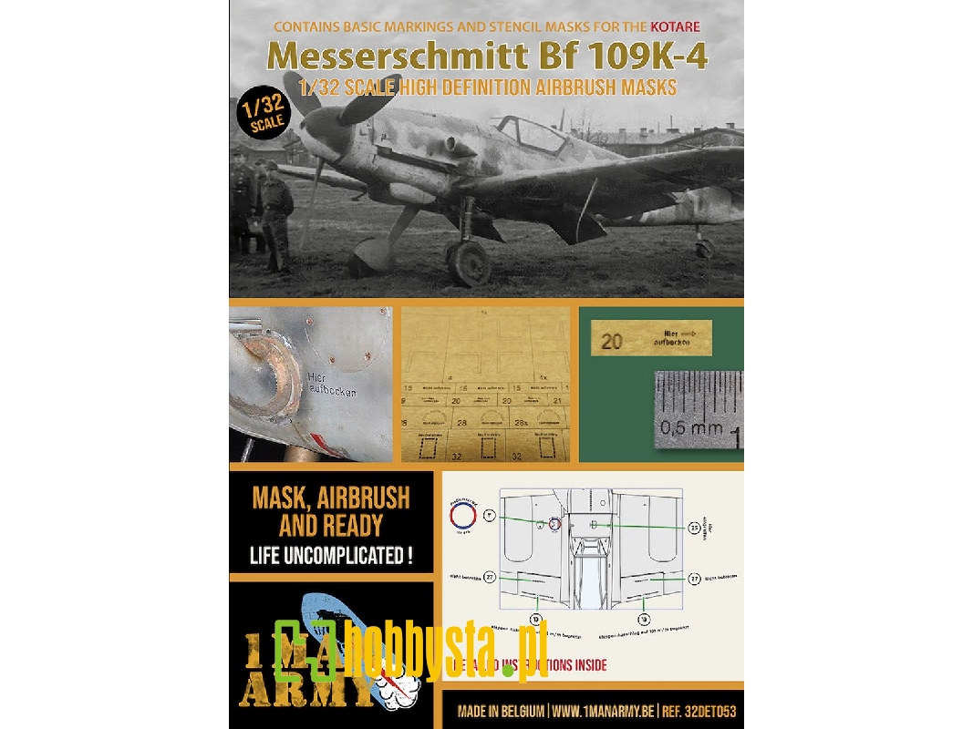 Messerschmitt Bf-109 K-4 - Airbrush Masks Set (For Kotare Kits) - zdjęcie 1