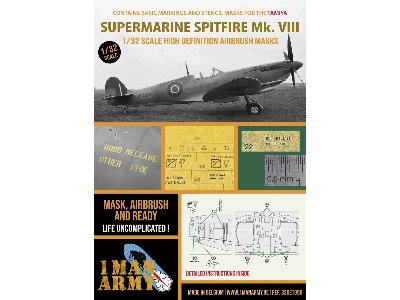 Supermarine Spitfire Mk.Viii - Airbrush Masks Set (For Tamiya Kits) - zdjęcie 1