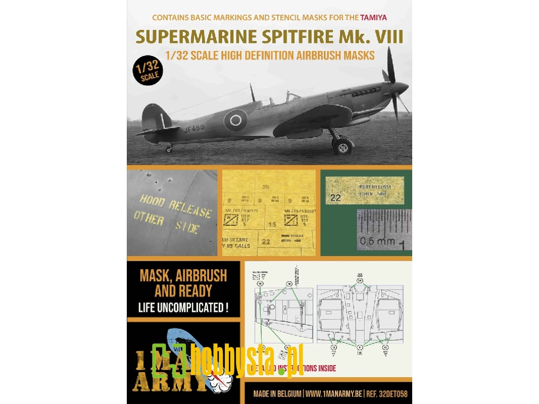 Supermarine Spitfire Mk.Viii - Airbrush Masks Set (For Tamiya Kits) - zdjęcie 1