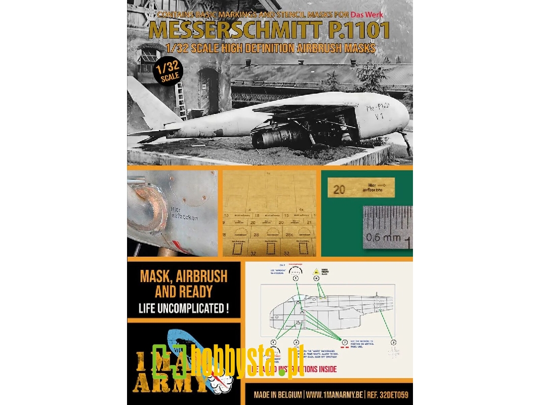 Messerschmitt P.1101 - Airbrush Masks Set (For Das Werk Kits) - zdjęcie 1