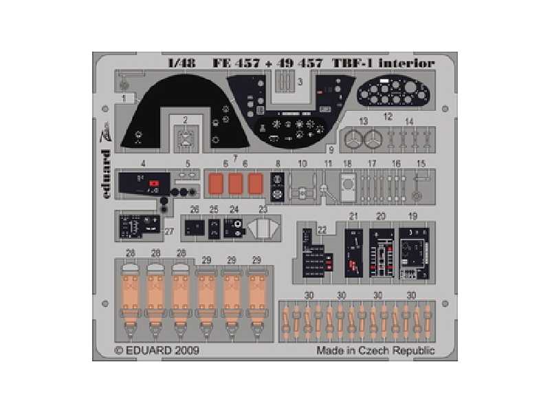 TBF-1 interior S. A. 1/48 - Hobby Boss - blaszki - zdjęcie 1 TBF-1 interior S. A. 1/48 - Hobby Boss - blaszki - zdjęcie 1