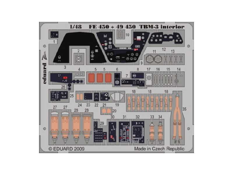 TBM-3 interior S. A. 1/48 - Hobby Boss - blaszki - zdjęcie 1 TBM-3 interior S. A. 1/48 - Hobby Boss - blaszki - zdjęcie 1