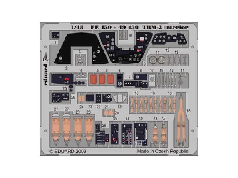  TBM-3 interior S. A. 1/48 - Hobby Boss - blaszki - zdjęcie 1