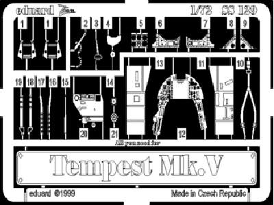  Tempest Mk. V 1/72 - Academy Minicraft - blaszki - zdjęcie 1