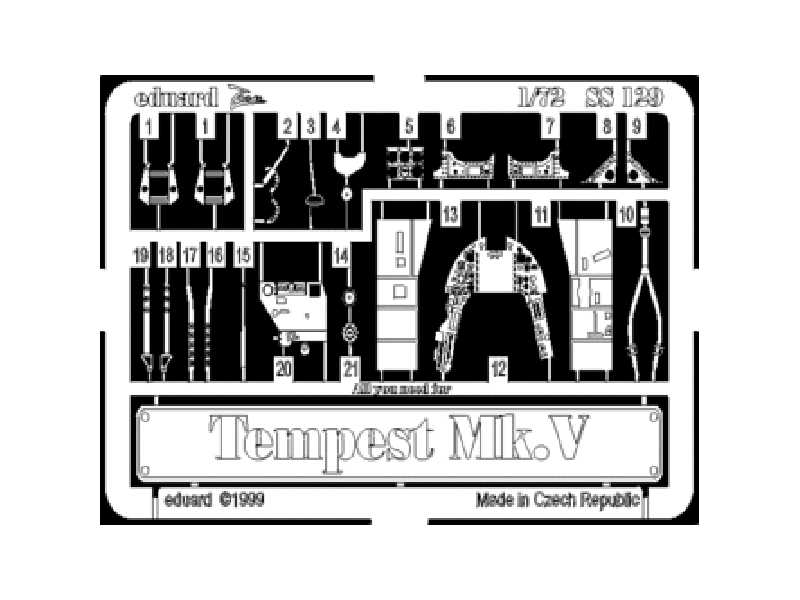  Tempest Mk. V 1/72 - Academy Minicraft - blaszki - zdjęcie 1