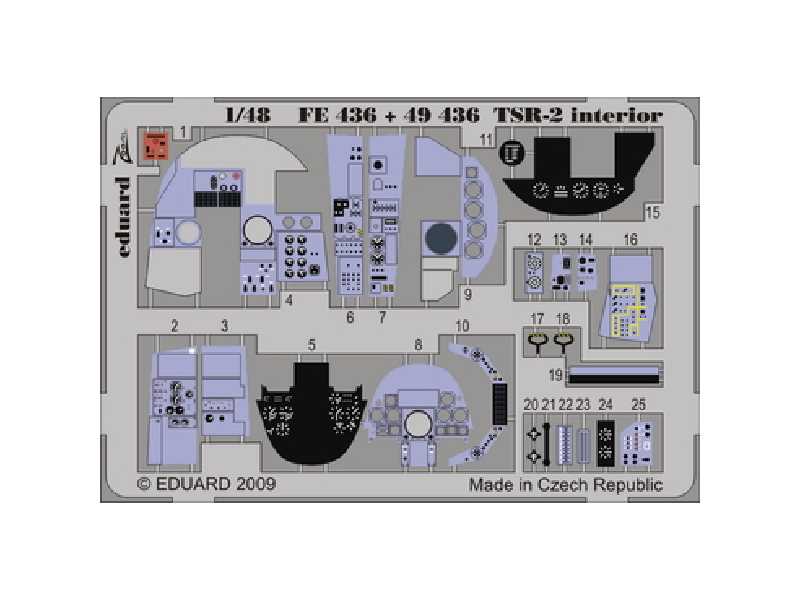  TSR-2 interior S. A. 1/48 - Airfix - blaszki - zdjęcie 1