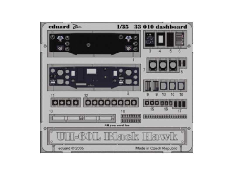 UH-60L dashboard 1/35 - Academy Minicraft - blaszki - zdjęcie 1 UH-60L dashboard 1/35 - Academy Minicraft - blaszki - zdjęcie 1