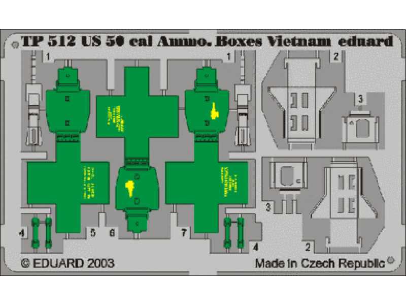  US Cal.0.50 Ammo.  Boxes Vietnam 1/35 - blaszki - zdjęcie 1