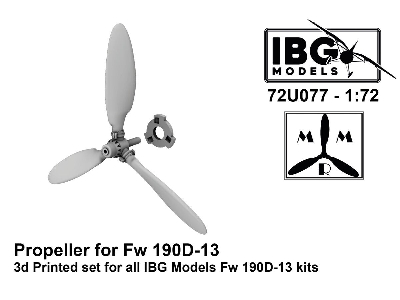 Focke Wulf Fw-190 D-13 - Propeller (3d-printed / For Ibg Kits) - zdjęcie 1