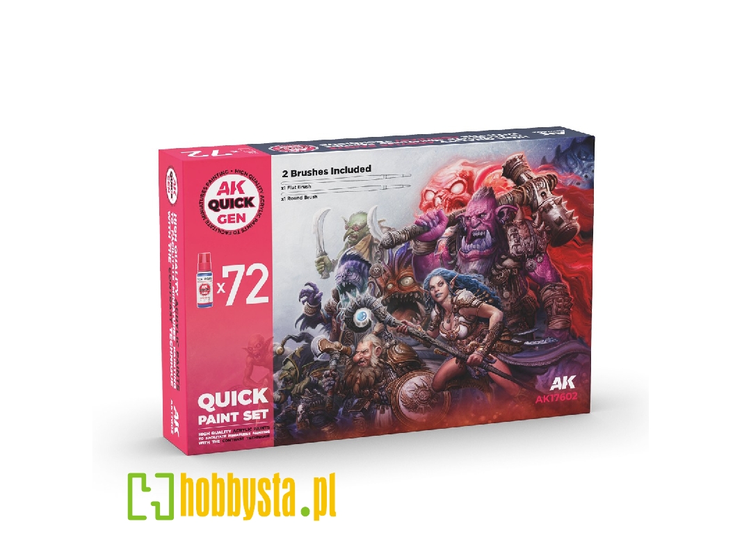 Quick Paint Set - 72 Quick Gen Colors (+2 Medium 18ml +2 Free Brushes) - zdjęcie 1