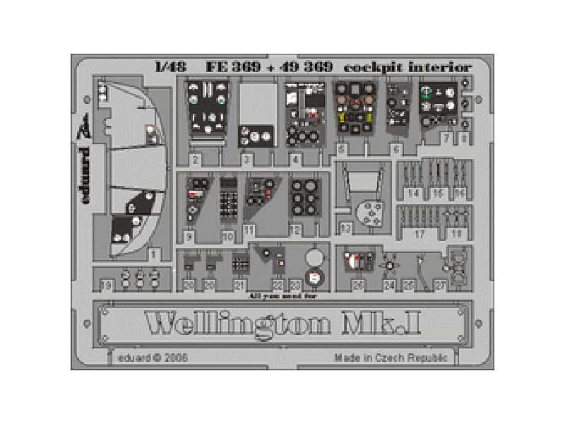  Wellington Mk. I cockpit interior 1/48 - Trumpeter - blaszki - zdjęcie 1