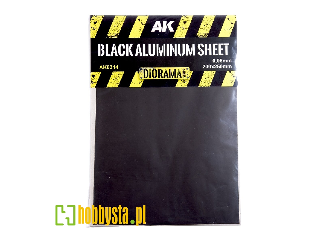 Black Aluminium Sheet 150um (Micrometer) 200x250mm - zdjęcie 1