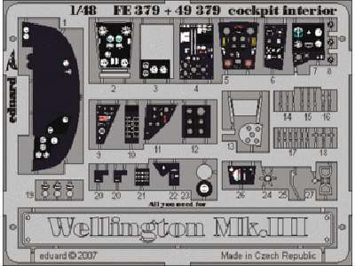  Wellington Mk. III cockpit interior 1/48 - Trumpeter - blaszki - zdjęcie 1