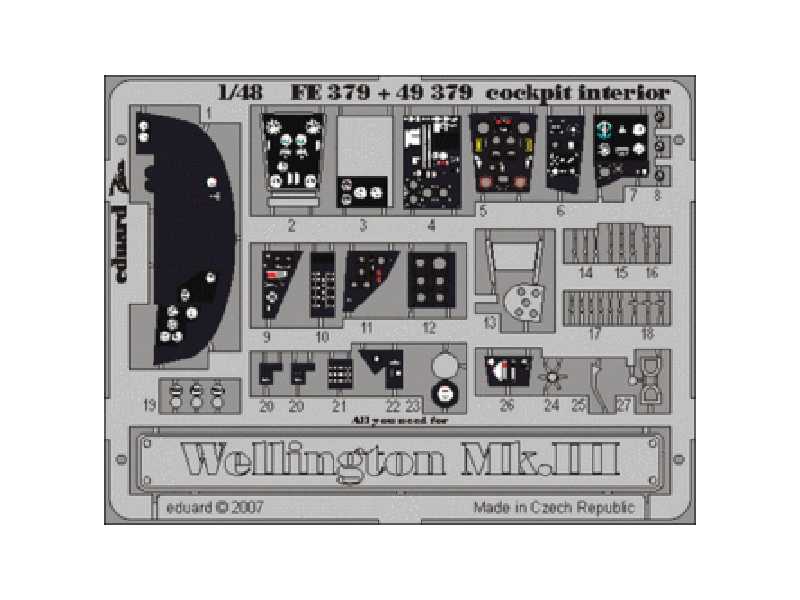 Wellington Mk. III cockpit interior 1/48 - Trumpeter - blaszki - zdjęcie 1 Wellington Mk. III cockpit interior 1/48 - Trumpeter - blaszki - zdjęcie 1