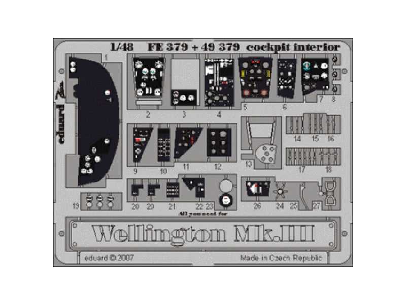  Wellington Mk. III cockpit interior 1/48 - Trumpeter - blaszki - zdjęcie 1