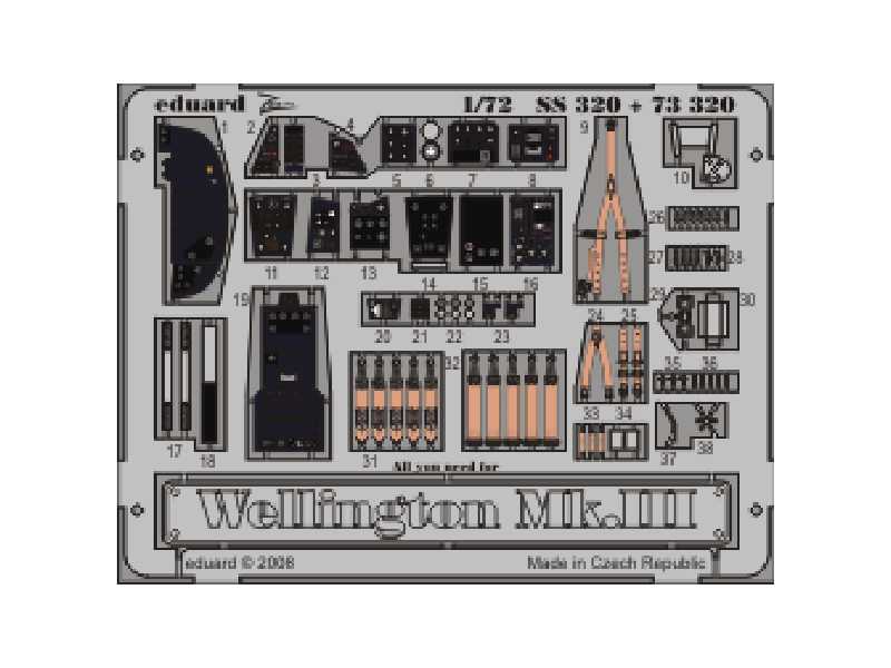 Wellington Mk. III S. A. 1/72 - Trumpeter - blaszki - zdjęcie 1 Wellington Mk. III S. A. 1/72 - Trumpeter - blaszki - zdjęcie 1