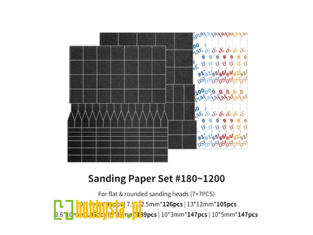 Msp-ess Sanding Paper Set 180-1200 Grit (For Rounded Sanding Heads) - zdjęcie 1