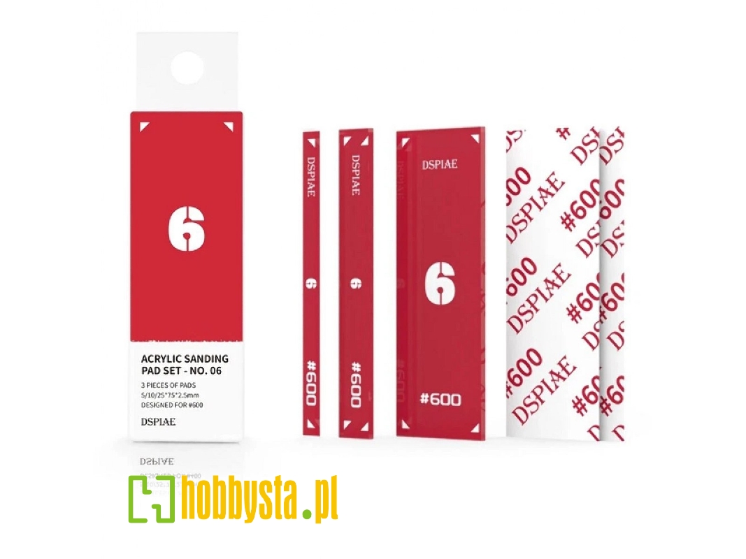 Pt-sp06 Acrylic Sanding Pad Set - Red #600 (3 Pcs) - zdjęcie 1