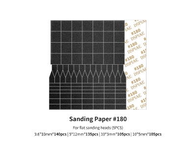 Sp-es01 Sanding Paper 180 Grit (For Flat Sanding Heads) (5pcs) - zdjęcie 1
