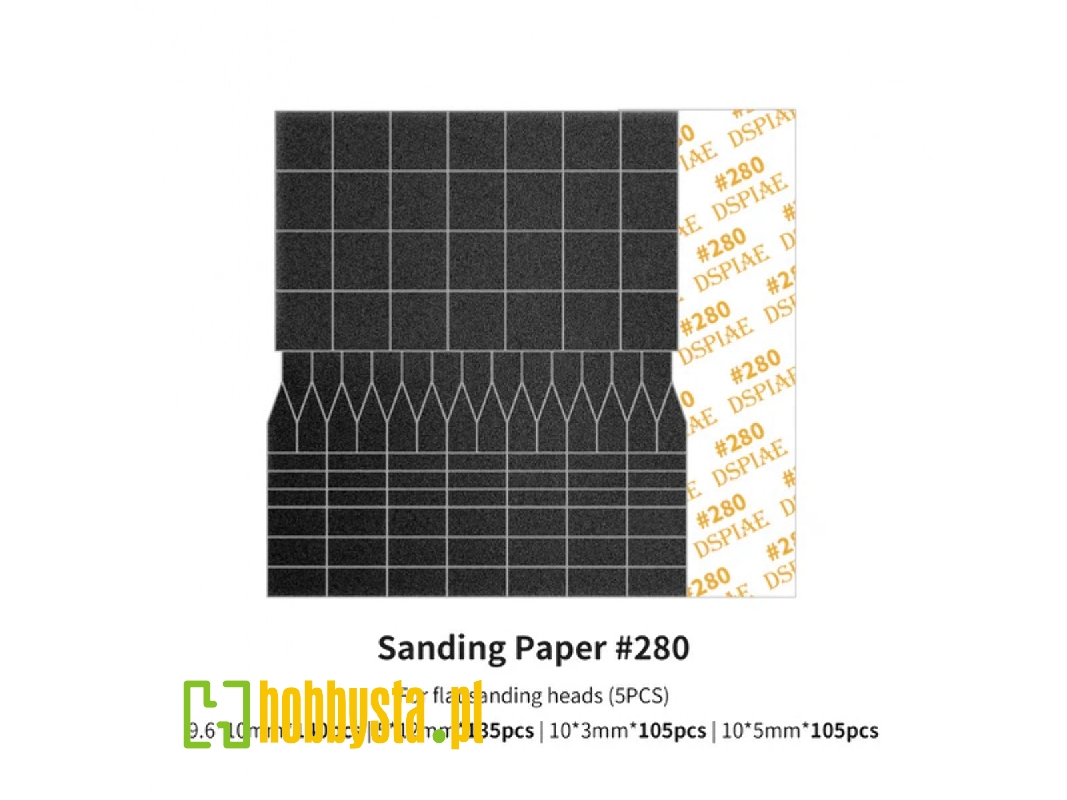 Sp-es02 Sanding Paper 280 Grit (For Flat Sanding Heads) (5pcs) - zdjęcie 1