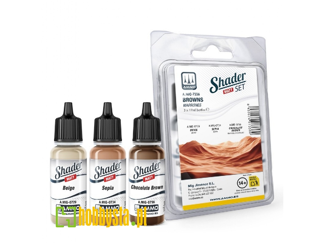 Sa.Mig-7336 Shader Set Matt - Browns - zdjęcie 1