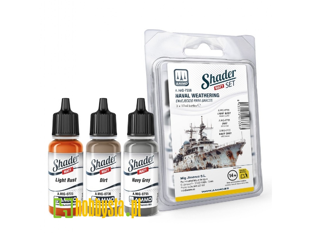 A.Mig-7338 Shader Set Matt - Naval Weathering - zdjęcie 1