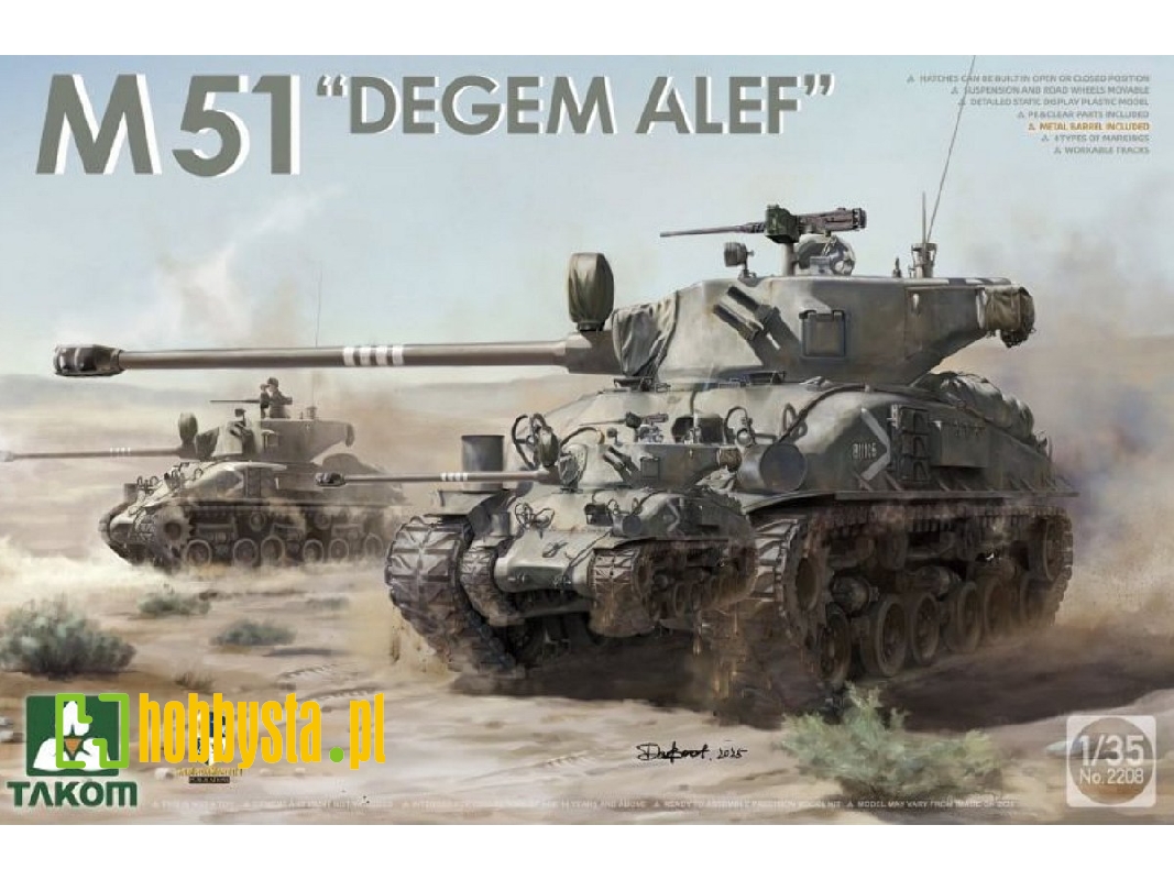 Sherman Two Box - M4a1(76w) Vvss Late Production & M51 "degem Alef" & Us Army 1/4 Ton Utility Truck & Mp Figure - zdjęcie 1