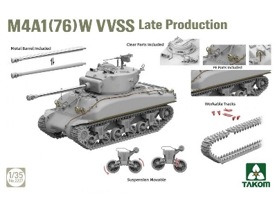 Sherman Two Box - M4a1(76w) Vvss Late Production & M51 "degem Alef" & Us Army 1/4 Ton Utility Truck & Mp Figure - zdjęcie 3