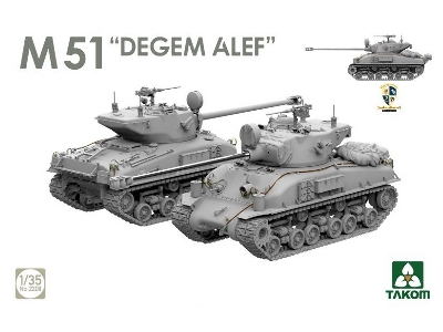 Sherman Two Box - M4a1(76w) Vvss Late Production & M51 "degem Alef" & Us Army 1/4 Ton Utility Truck & Mp Figure - zdjęcie 4