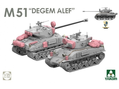 Sherman Two Box - M4a1(76w) Vvss Late Production & M51 "degem Alef" & Us Army 1/4 Ton Utility Truck & Mp Figure - zdjęcie 7