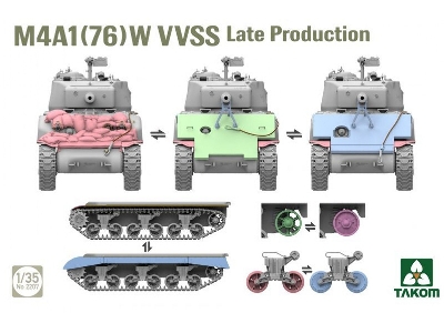 Sherman Two Box - M4a1(76w) Vvss Late Production & M51 "degem Alef" & Us Army 1/4 Ton Utility Truck & Mp Figure - zdjęcie 8