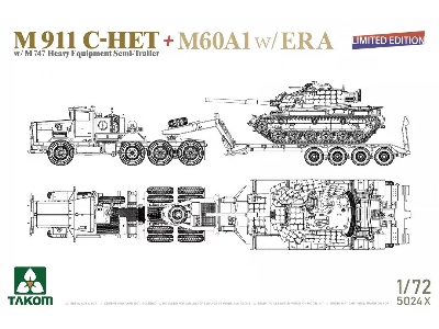 Us M911 C-het With M747 Heavy Equipment Semi-trailer And M60a1 With Era - zdjęcie 1