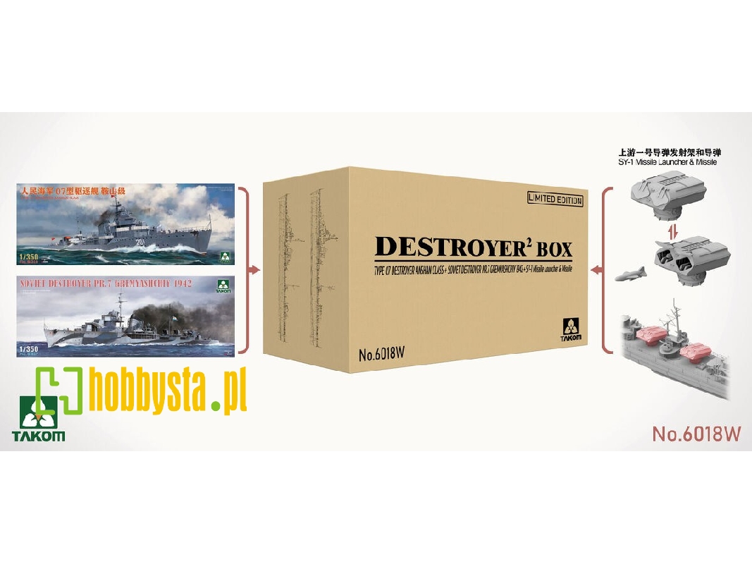 Destroyer 2 Box (Limited Edition) Chinese Type 07 Destroyer - Anshan Class + Soviet Destroyer Pr.7 Gremyashchiy - Gnevny-class (