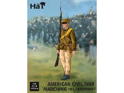 Confederate Infantry In "butternut Uniforms" Marching Set 2 - 18 Figures (American Civil War 1861-1865) - zdjęcie 1