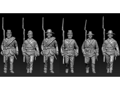 Confederate Infantry In "butternut Uniforms" Marching Set 2 - 18 Figures (American Civil War 1861-1865) - zdjęcie 4