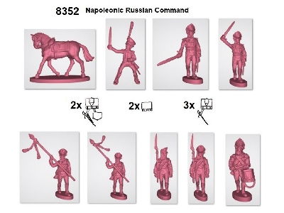 Napoleonic Russian Infantry - Command (28 Figures) - zdjęcie 4
