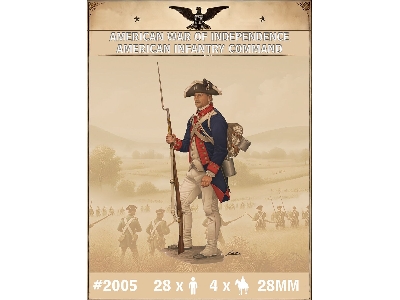 American War Of Independece - American Infantry Command (28 Figures) - zdjęcie 1