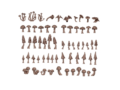 Forest Mushrooms - Basing Bits (3d-printed / 63 Pcs) - zdjęcie 2