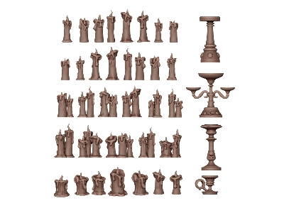Candles - Basing Bits (3d-printed / 73 Pcs) - zdjęcie 2