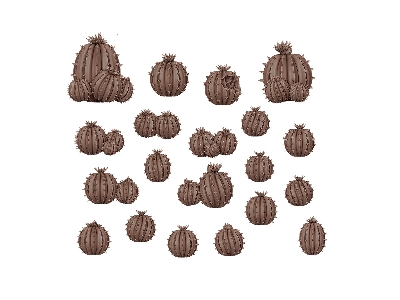 Cactus Barrel - Basing Bits (3d-printed / 20 Pcs) - zdjęcie 2